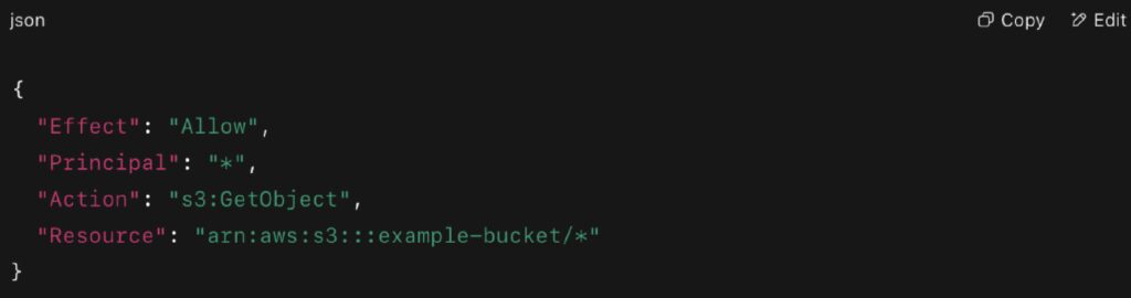 example of a public AWS S3 bucket policy