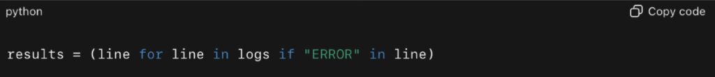 Generators: Efficiency Without Memory Overhead