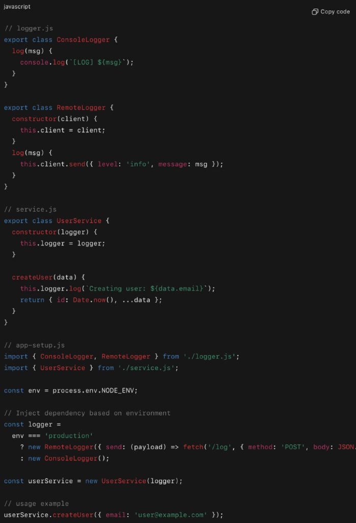 Dependency Injection Code Demo